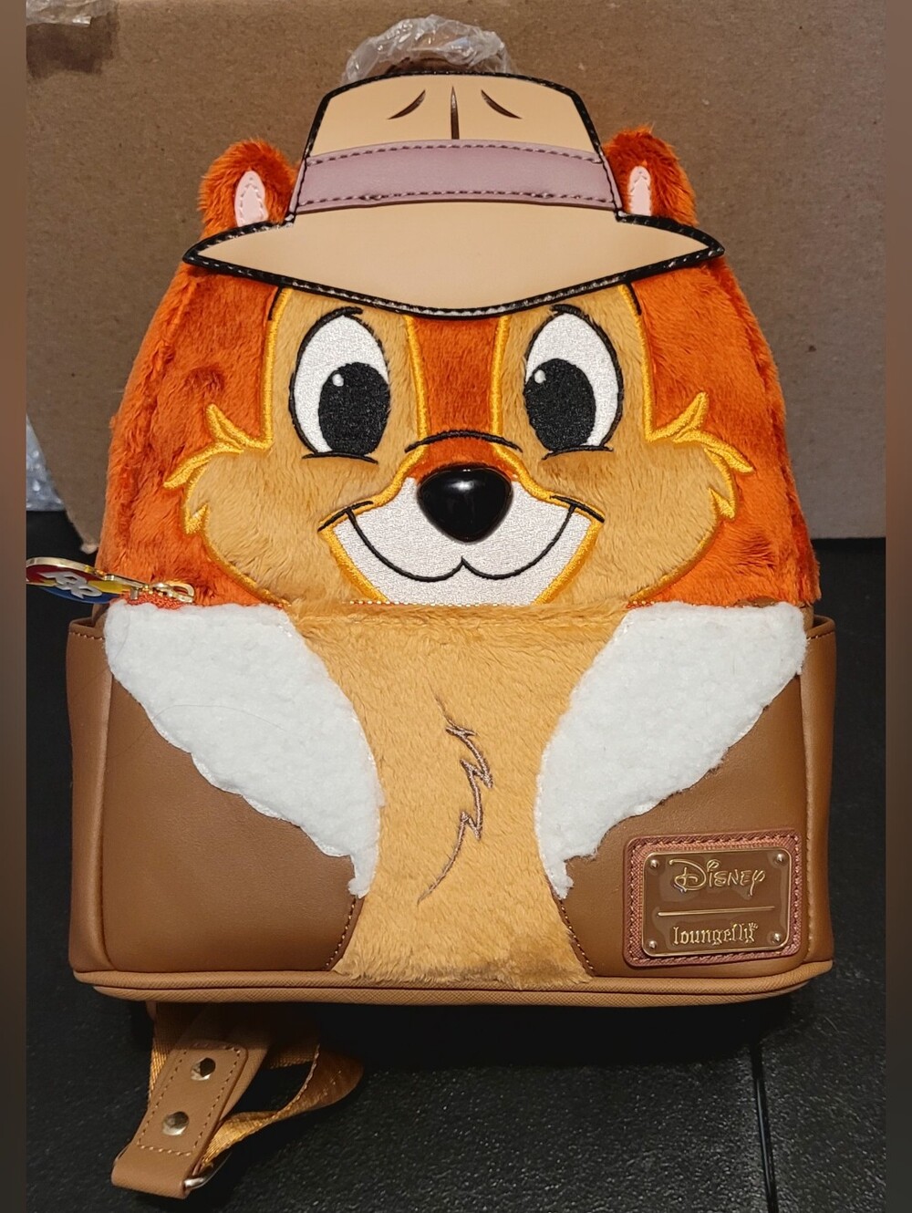 NWT Loungefly Chip in Rescue Rangers outfit Plush Backpack